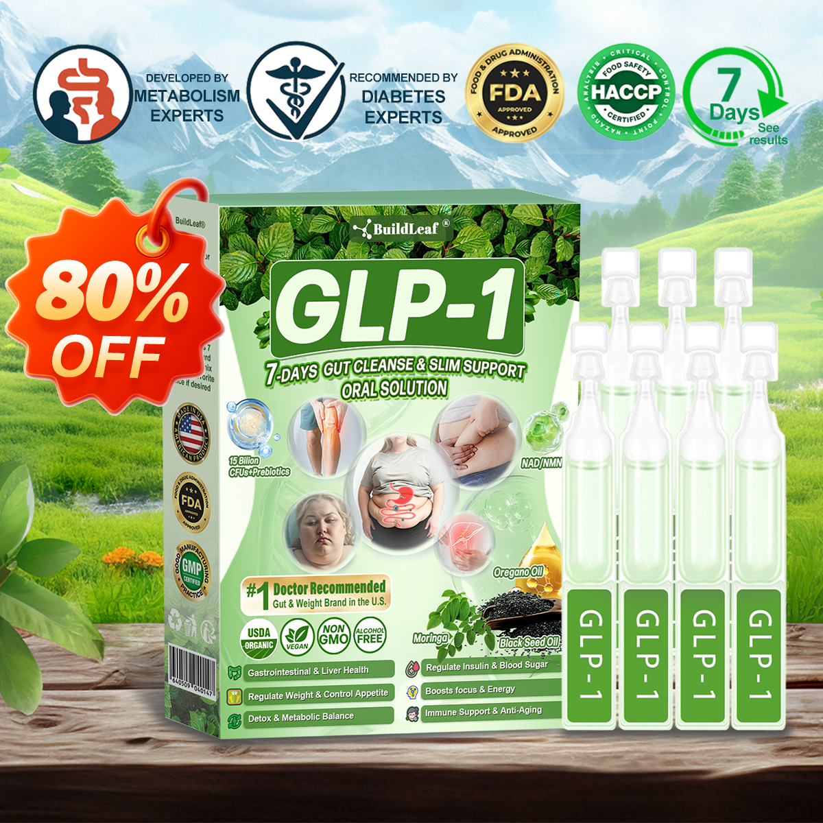 Official Store | BuildLeaf® 🧑‍⚕️ GLP–1 EIGHT IN–ONE Health Solution Oral Liquid (Just one dose a day — visible results in just 7 days) ✅ For obesity, cardiovascular health, diabetes, sleep apnea, joint issues, and more